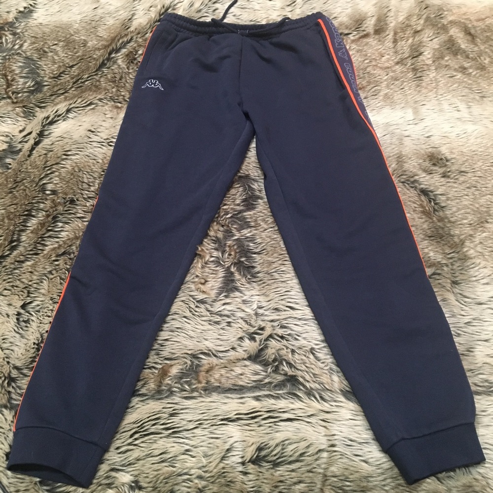 Kappa Logo Tape Anira 2 Sweatpants Blue Marine/Orange *Size XL*